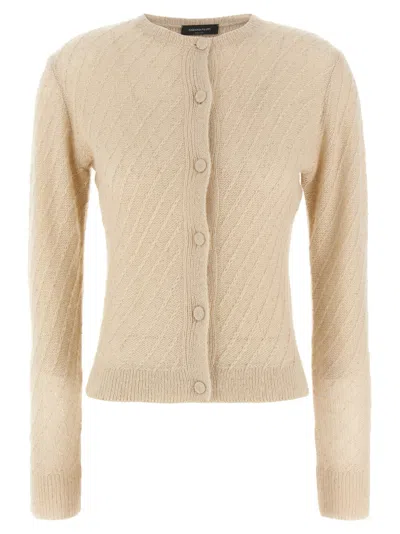 Fabiana Filippi Sequin Crochet Knit Cardigan In Neutral