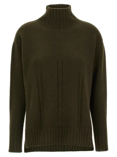 Tom Ford Long-sleeved Mock Neck Cashmere Sweater In Green
