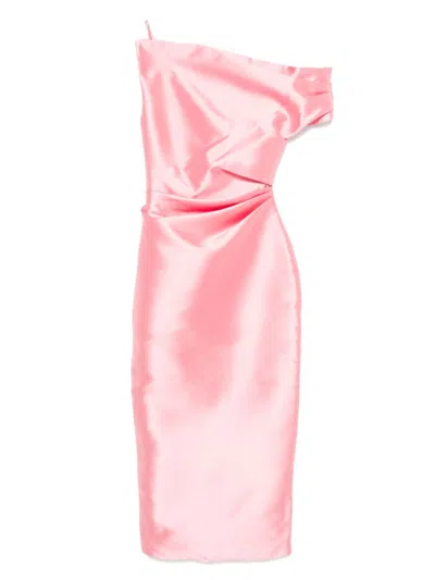 Solace London Ellison Midi Dress In Pink