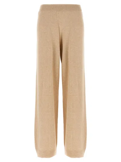 Fabiana Filippi Cropped Wide-leg Pants With Ribbed Waistband And Vertical Seams In Brown