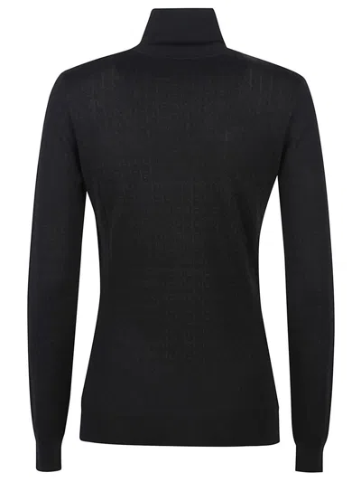 Elisabetta Franchi Wool Blend Turtle-neck Sweater In Black