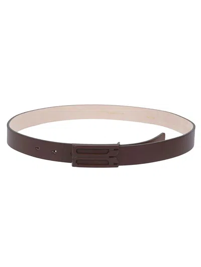 Victoria Beckham Jumbo Tonal Regular Frame Belt In Brown