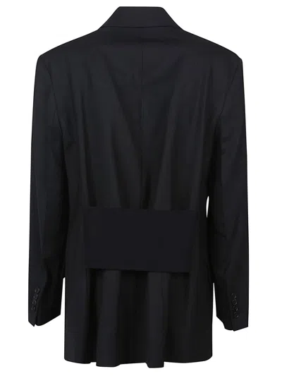 Victoria Beckham Double-breasted Tailored Jacket With Sharp Lapel In Black