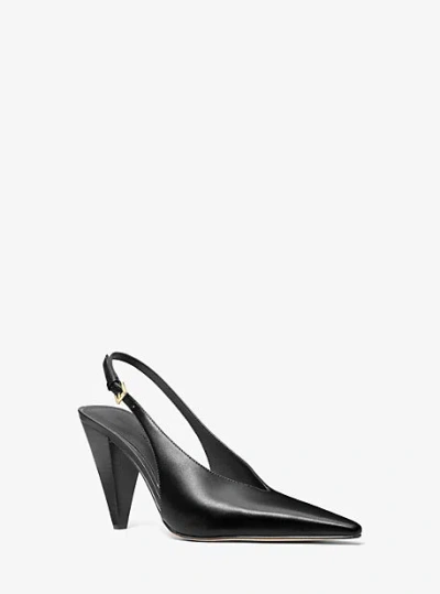 Michael Kors Electra Leather Slingback Pump In Black