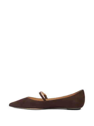 Stuart Weitzman Emilia Pointed-toe Ballet Flats In Brown