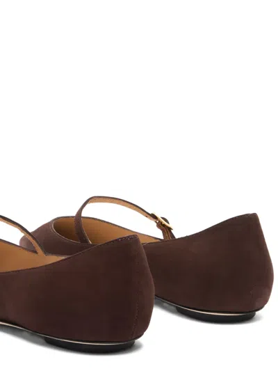 Stuart Weitzman Emilia Pointed-toe Ballet Flats In Brown