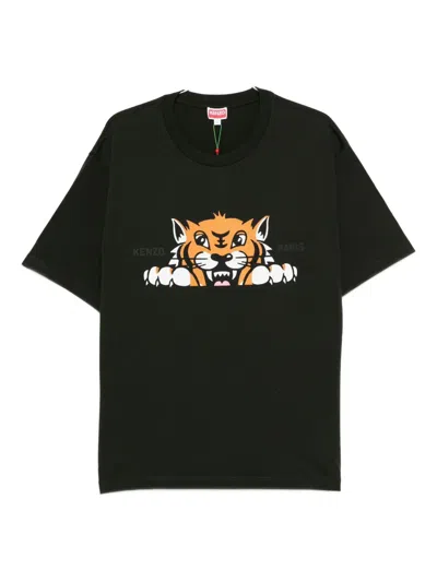 Kenzo Tiger Graphic T-shirt In Green
