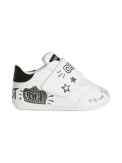 Dolce & Gabbana Graffiti-print Strap Sneakers In White