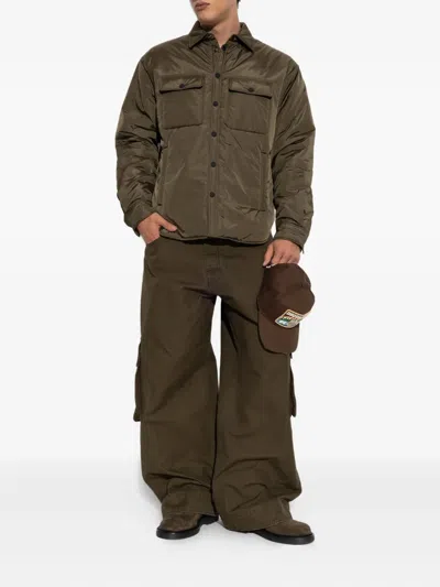 Dsquared2 Buttoned Flap-pocket Jacket In Brown