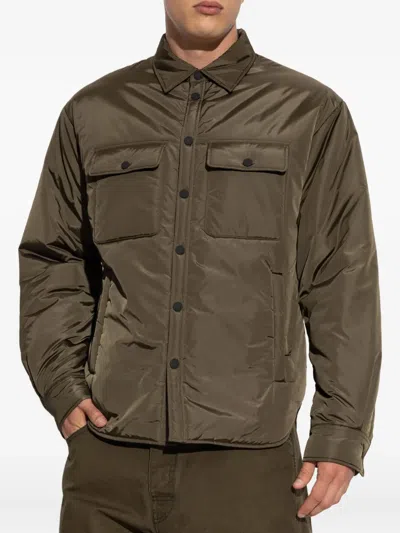 Dsquared2 Buttoned Flap-pocket Jacket In Brown