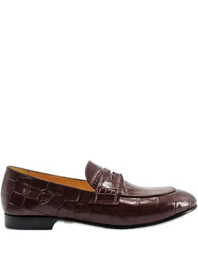 仿鳄皮纹压纹乐福鞋