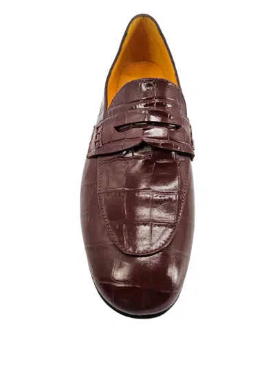 仿鳄皮纹压纹乐福鞋