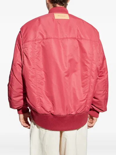 Jw Anderson Oversized Curved Hem Bomber Jacket Ruby In Pink