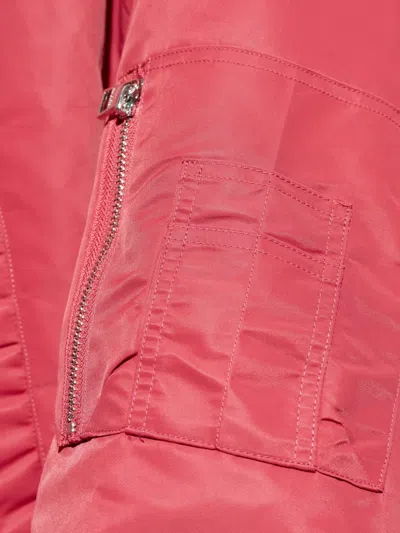 Jw Anderson Oversized Curved Hem Bomber Jacket Ruby In Pink