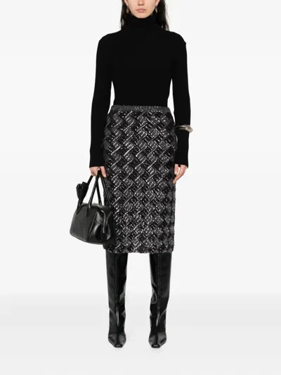 P.a.r.o.s.h Ribbed High-neck Sweater In Black