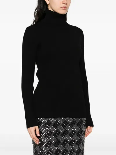P.a.r.o.s.h Ribbed High-neck Sweater In Black
