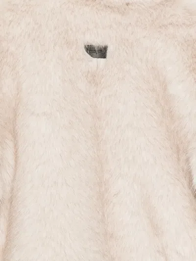 Msgm Faux-fur Jacket In Neutral