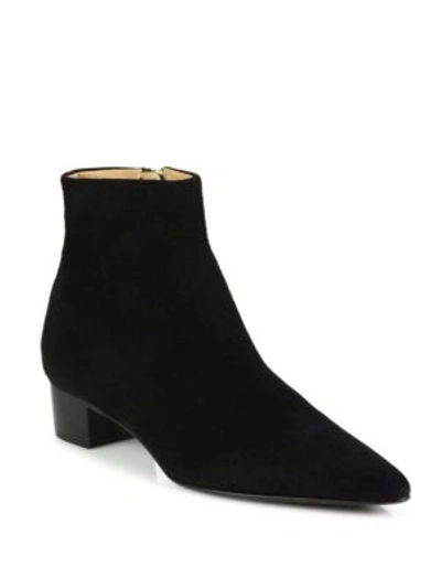 Shop The Row Ambra Suede Booties In Black