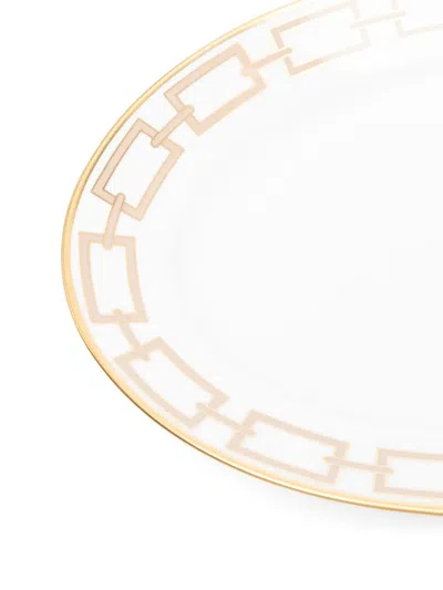 椭圆形框镀金边餐盘（34厘米）