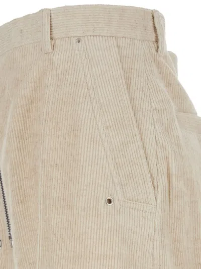 Rick Owens Trousers Wide-leg Button Detail In Neutral