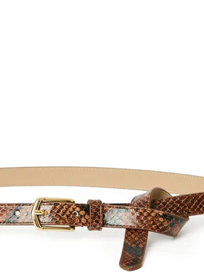 B-low The Belt Python-print Knot Belt In Brown