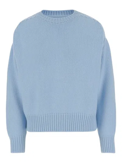 Sa Su Phi Women Light Blue Wool Jade Sweater, S Luxury Sweaters & Knitwear For Women Darveys In Blue