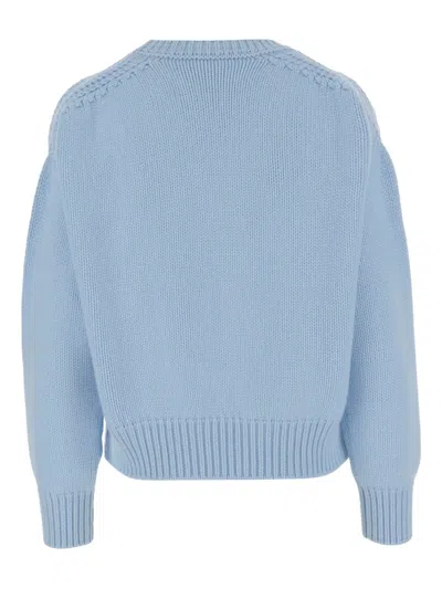 Sa Su Phi Women Light Blue Wool Jade Sweater, S Luxury Sweaters & Knitwear For Women Darveys In Blue