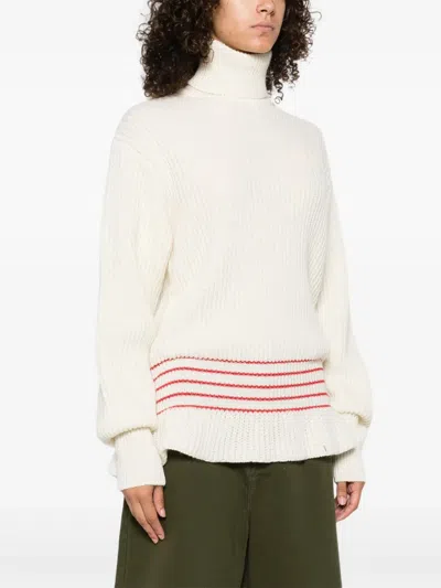 Chloé Oversized Wool And Mohair Knit Turtleneck Jumper In Neutral