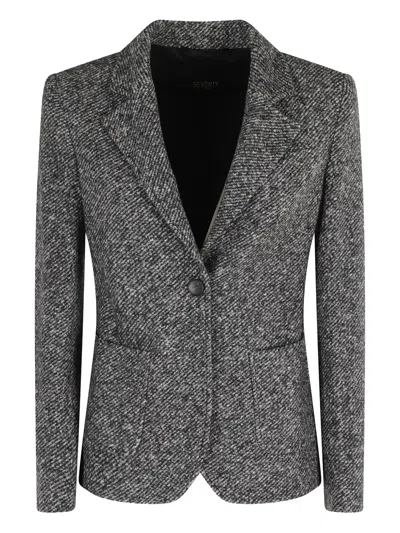 Seventy Tailored Gray Jacket With Notched Lapel In Gray