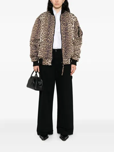 P.a.r.o.s.h . Reversible Leopard Print Bomber Jacket With Iconic Logo In Animal Print