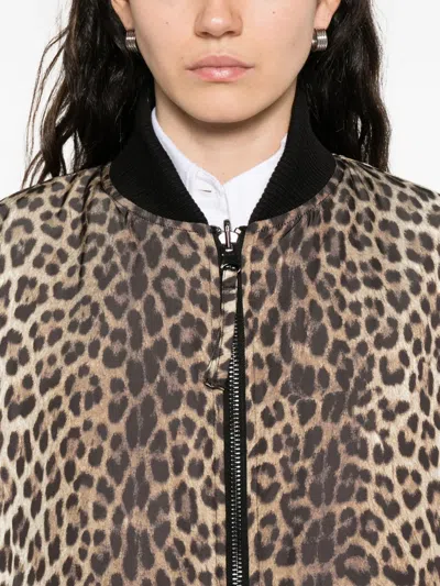 P.a.r.o.s.h . Reversible Leopard Print Bomber Jacket With Iconic Logo In Animal Print
