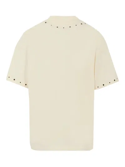 Msgm Ivory T-shirt For Girl With Logo In White