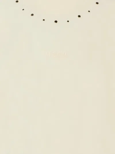 Msgm Ivory T-shirt For Girl With Logo In White