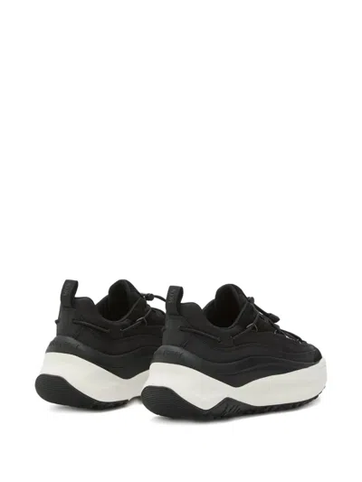 Moon Boot Fabric Sneakers With Chunky Sole And Pull Tab In Black