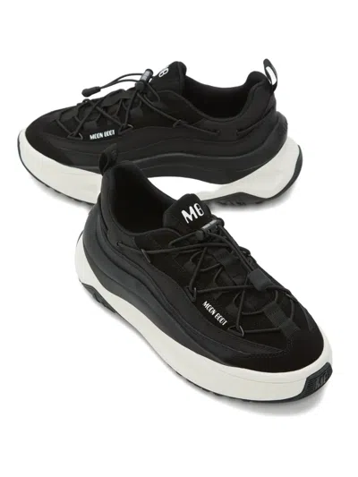 Moon Boot Fabric Sneakers With Chunky Sole And Pull Tab In Black