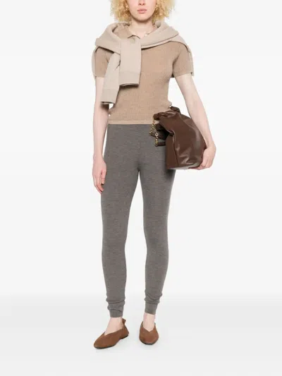 P.a.r.o.s.h Wool Leggings In Gray