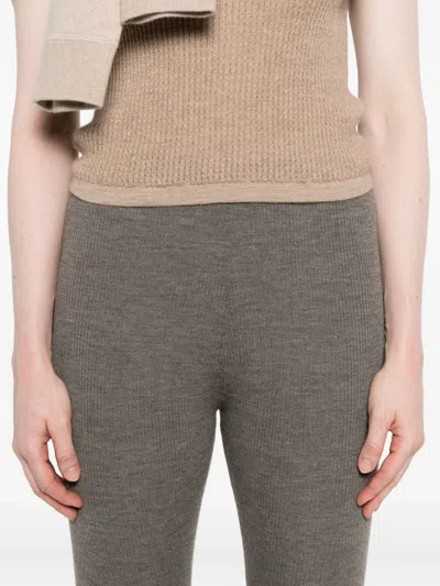 P.a.r.o.s.h Wool Leggings In Gray