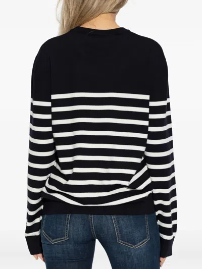 Dsquared2 Striped-pattern Wool Sweater In Blue