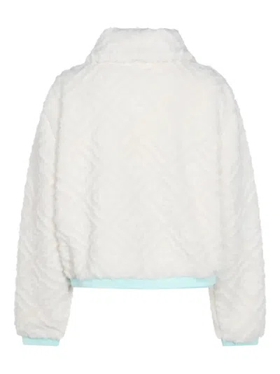 Casablanca Monogrammed Fleece Jacket In White