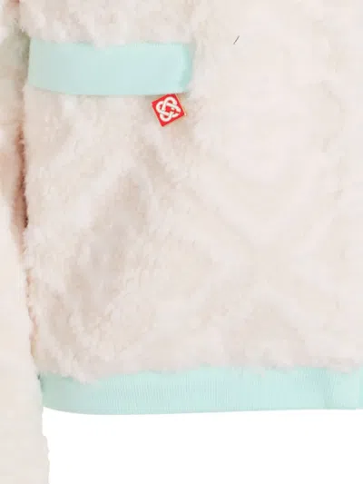 Casablanca Monogrammed Fleece Jacket In White