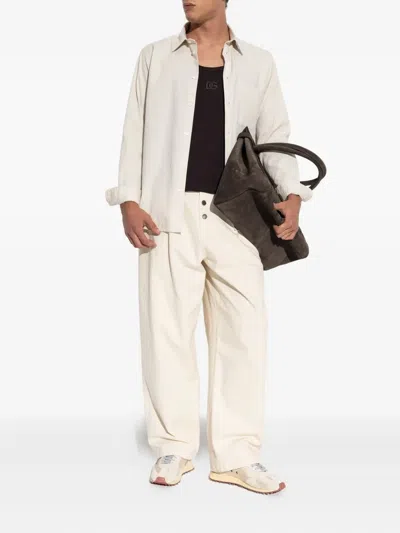 Samsoe & Samsoe Long Sleeve Button-down Shirt In White