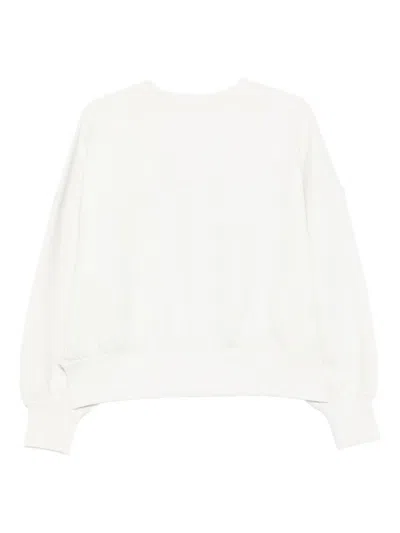 Emporio Armani Logo Crewneck Sweatshirt With Ribbed Cuffs In White
