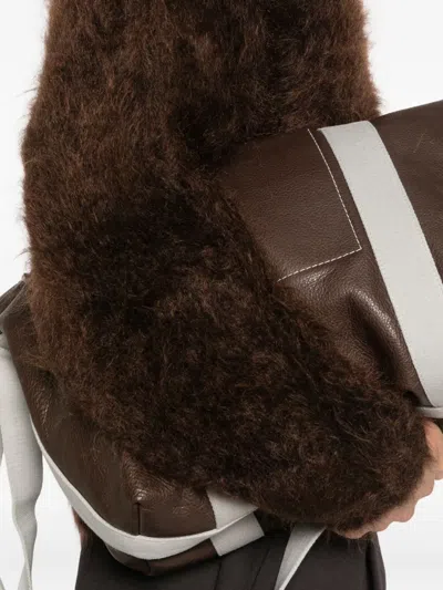 Mugler Fluffy Crew-neck Sweater In Brown