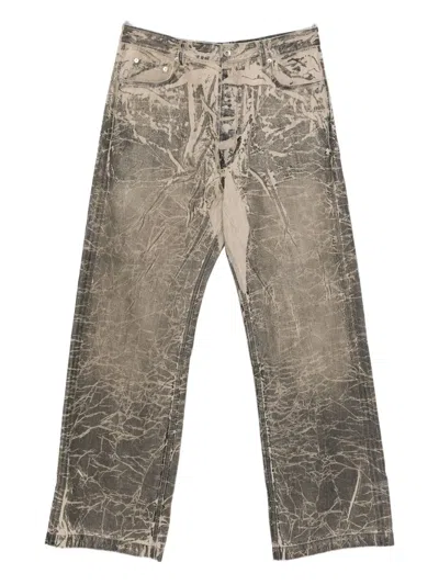 Rick Owens Drkshdw Straight Leg Trousers With Distinctive Print In Brown