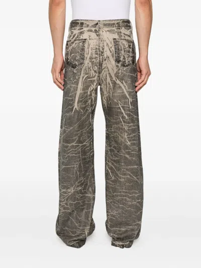 Rick Owens Drkshdw Straight Leg Trousers With Distinctive Print In Brown