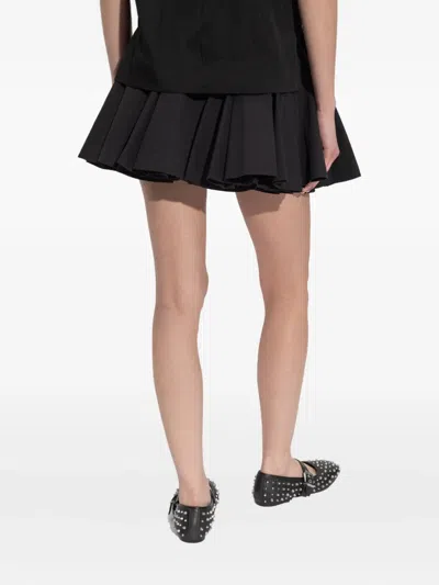 Allsaints Womens Black Tulip Draped Mid-rise Cotton Mini Skirt