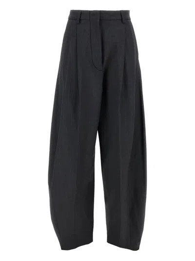 The Latest L-blend Tapered Pants With Dart In Black