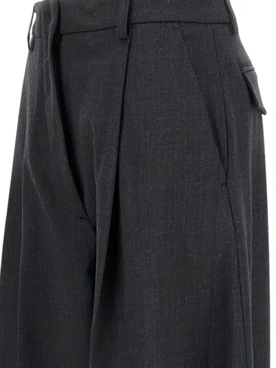 The Latest L-blend Tapered Pants With Dart In Black