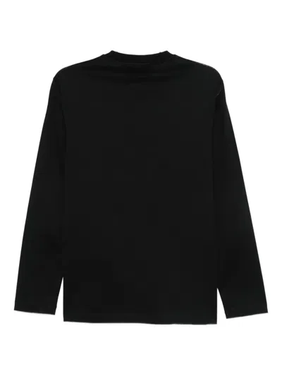 Emporio Armani Classic Crew Neck Sweatshirt With Logo Embroidery In Black
