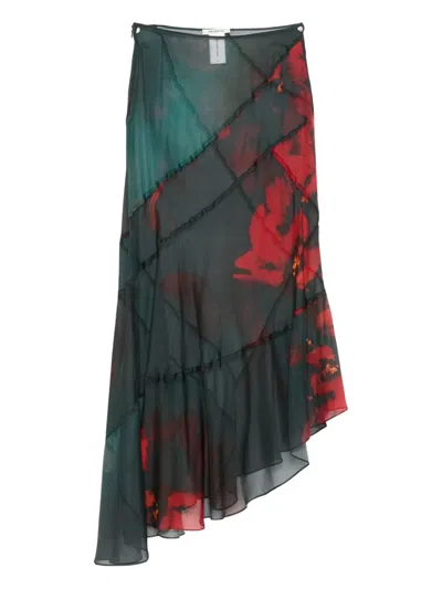 Peter Do Floral-print Asymmetric Maxi Skirt In Multi